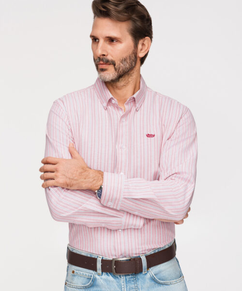 Meeste puuvillane REGULAR FIT peente triipudega särk