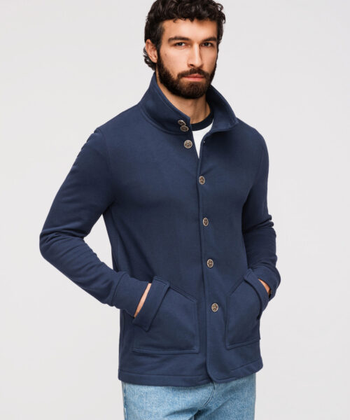 Meeste kootud nööpidega dressipluus püstise kraega