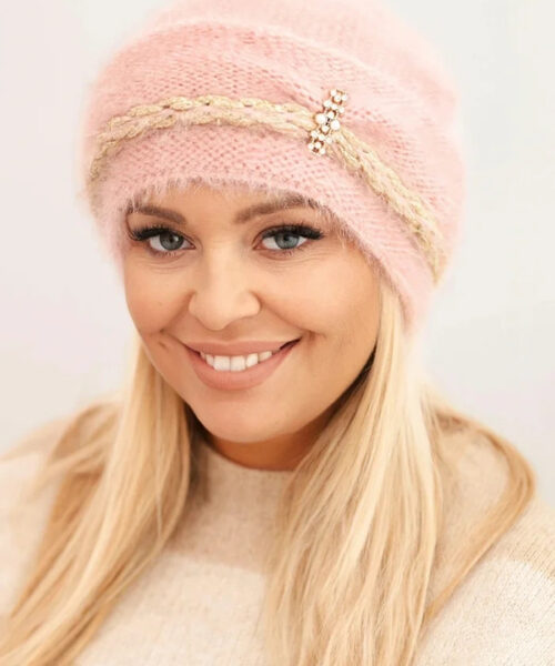 Naiste talvemüts – tume powder pink