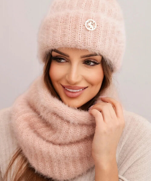 Naiste talvemüts – hele powder pink